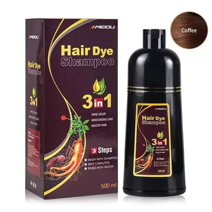 30Ml/500Ml 3-In-1 Quick Hair Dye Shampoo Natural Black Herbal Hair Dye Moisturizes Mild Hair Dye Conditioner Hair Care Products