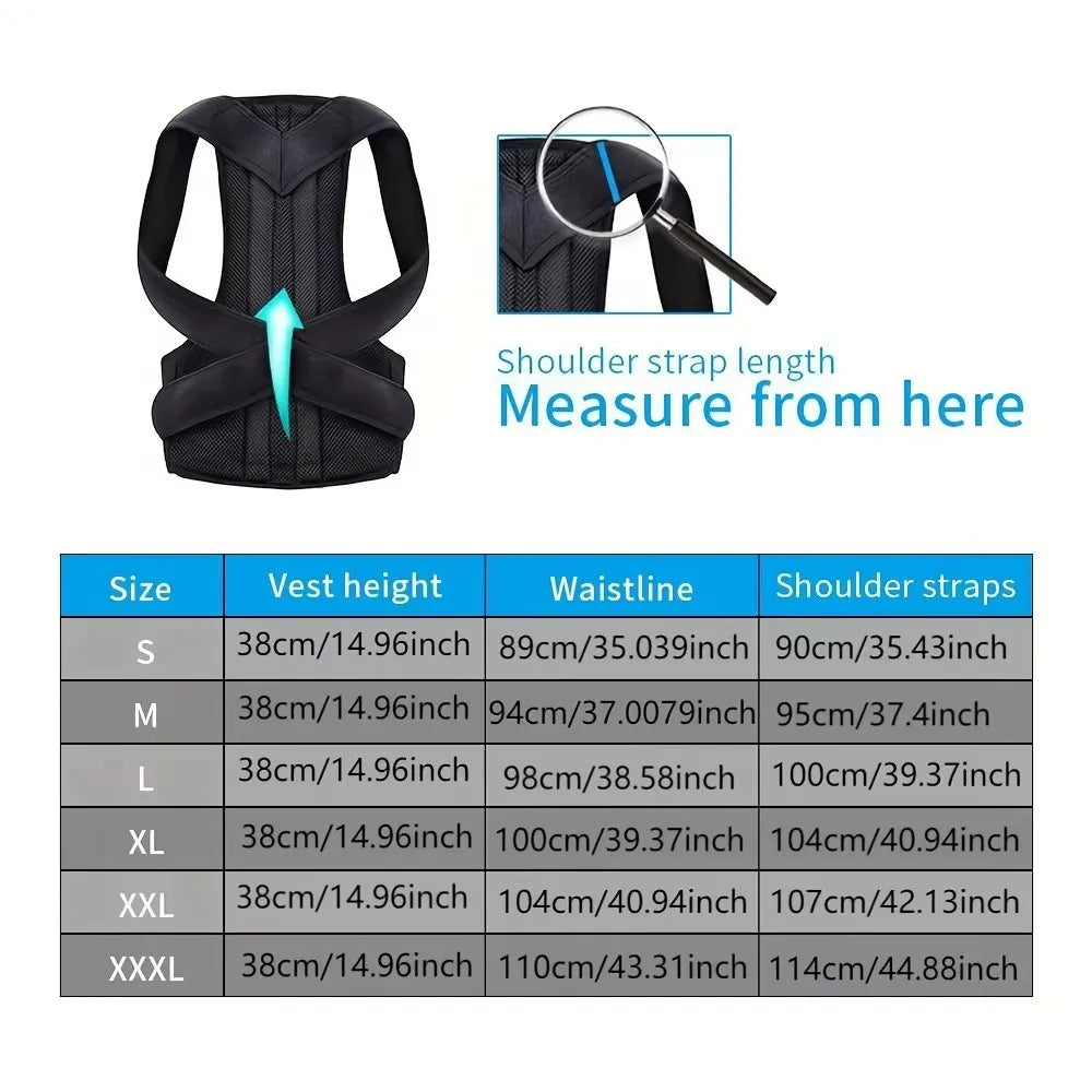 Back Posture Corrector Brace Shoulder Support Belt Upper and Lower Back Pain Relief Improve Spine Clavicle Brace Posture Vest