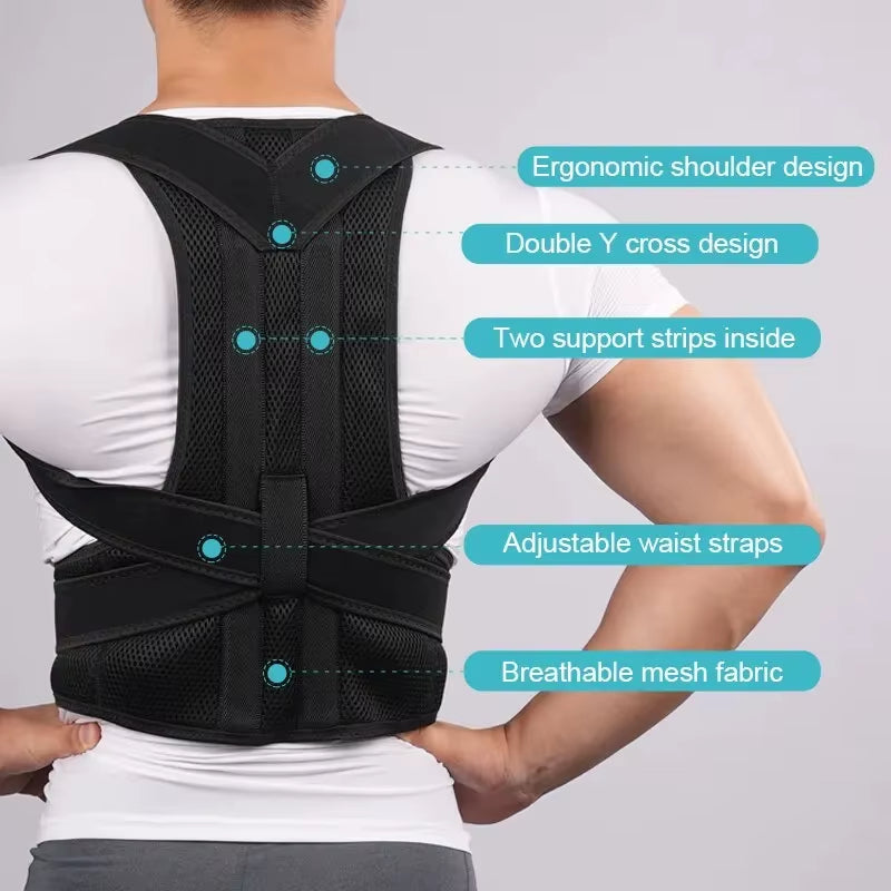 Back Posture Corrector Brace Shoulder Support Belt Upper and Lower Back Pain Relief Improve Spine Clavicle Brace Posture Vest