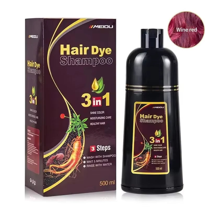 30Ml/500Ml 3-In-1 Quick Hair Dye Shampoo Natural Black Herbal Hair Dye Moisturizes Mild Hair Dye Conditioner Hair Care Products