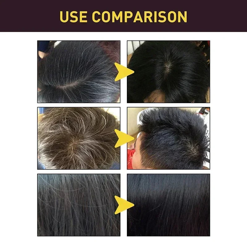 100Ml Black Color Hair Dyeing Shampoo 3-In-1 Natural Herbal Instant Coloring Shiny Hair Dye Shampoo Cleaning Nourishing Hair